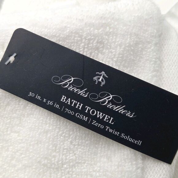 Brooks Brothers 8pc White Zero Twist Cotton Towel Set 2 Bath 2 Hand 4 Washcloths - Picture 6 of 15